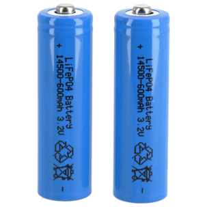 Laddningsbart batteri 14500, 3,2V/600mAh LiFePO4, 2-pack
