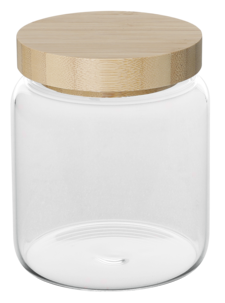 Glasskrukke med trelokk