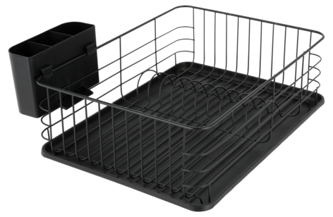 Diskställ med bricka och bestickkorg, metall, 43 cm