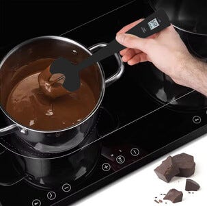 Slikkepott med termometer for matlaging og baking