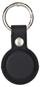 Anmiki AirTag-holder i lærimitasjon med nøkkelring