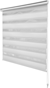 Rullgardin Dag & Natt, skruvfri med kulkedja, vit