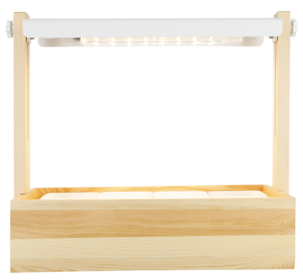 Drivbänk inomhus LED och timer, vit/trä