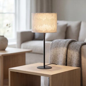 Northlight lampeskjerm linblanding bølgemønster, beige