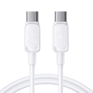 SiGN USB-C till USB-C-kabel 100W, vit