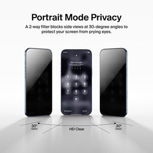 Belkin InvisiGlass Privacy iPhone 17 Air skjermbeskytter