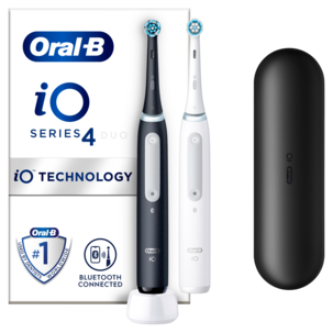 Oral-B iO 4 Black and White elektrisk tannbørste, 2-pakning
