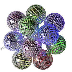 Paristokäyttöinen valoketju discopallot