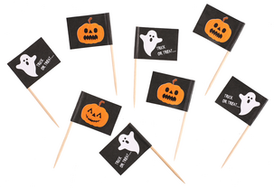 Tårtflaggor Halloween 100-pack