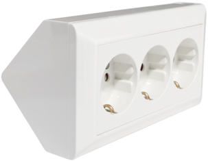 3-vägs vägguttag för hörn Elko RS