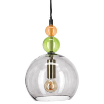 Alba taklampe glass rund, grå, grønn, gul, 18 cm, Northlight