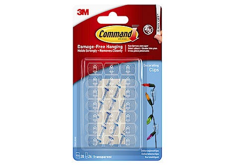 Command kabelklips, innendørs, 20-pakning.