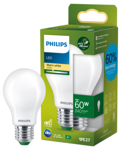 LED Lamppu Philips Ultra Efficient E27 A60, 4 W, lämpimän valkoinen