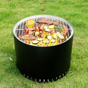 Portabel eldstad med grillgaller, utomhus, 49 x 40 cm