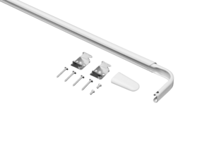 Gardinstång kirsch med väggfäste, 9 cm, vit