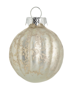 6 antiksilverfärgade julkulor