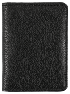 Kortholder i ekte lær, 6 rom, svart