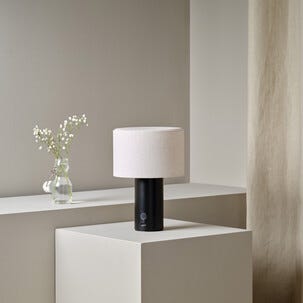 Northlight Edvin Mini oppladbar bordlampe i lin, 21 cm