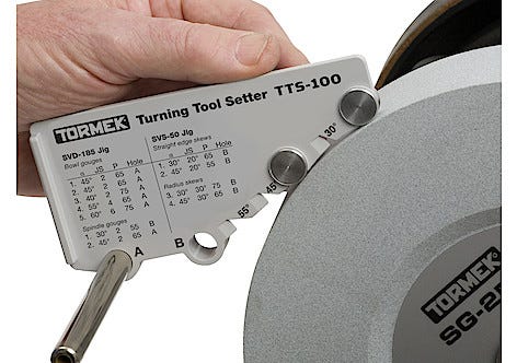 Tormek TTS-100 innstillingsmal for dreiejern