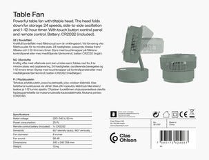 Bordvifte med timer 24 cm, sammenleggbar