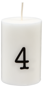 Blockljus Advent, 4-pack stearinljus med siffror