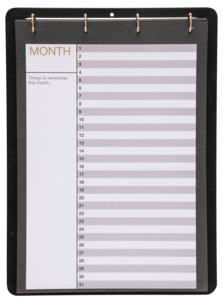 Månads- och veckoplanerare A3