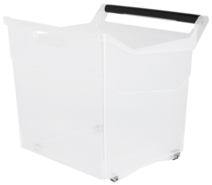 Oppbevaringsboks med håndtak og hjul