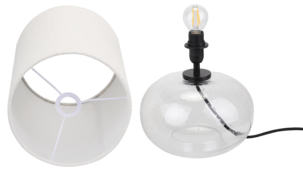 Northlight Leila bordslampa linne och glas, 46 cm