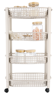 Rullvagn med 4 korgar, 46,5 x 26 x 78,8 cm