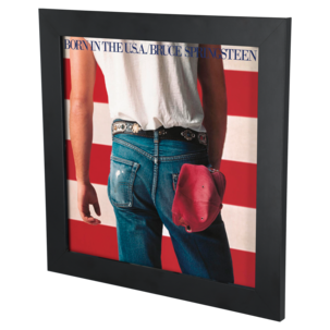 Svart ramme for vinylplater kvadratisk 32 x 32 cm