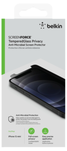Belkin Tempered Glass Privacy Anti-Microbial, skjermbeskytter for iPhone 12 mini