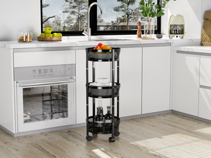 Trillevogn med skuffer til bad og kjøkken, sammenleggbar