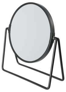 Pyöreä meikkipeili, suurentava, musta