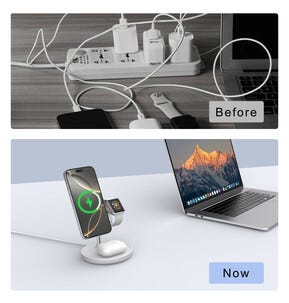 Trådløs Qi2-lader 3-i-1 for iPhone, magnetisk, 15 W