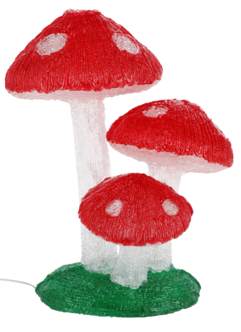 Svampar juldekoration utomhus med belysning, 32 cm