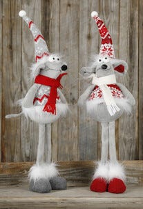 Råtta dekorationsfigur i textil 60 cm