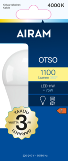 Airam Otso LED-lamppu E27 11 W, neutraali valkoinen