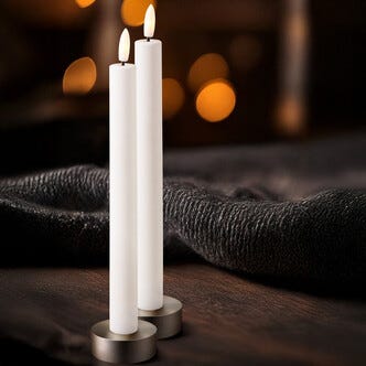 Northlight LED antikljus laddningsbara 25 cm vit 2-pack