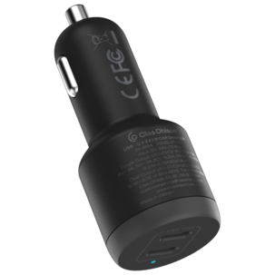 Mobillader til bil 12 V med 2 x USB-C, 65 W billader