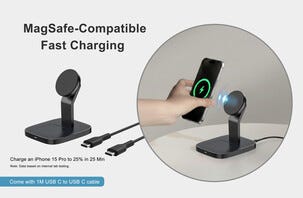 Trådlös magnetisk Qi2 laddare iPhone och AirPods, svart