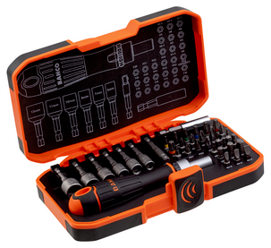 Bahco bitssats med skruvmejsel och hylsor, 36-delar