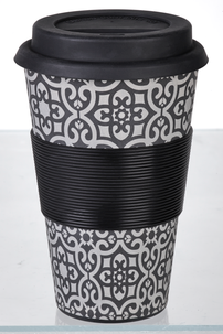 Mugg med silikonlock, bambu