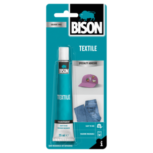 Bison Textile lim for tekstil, transparent tekstillim, 25 ml
