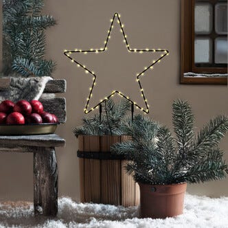 LED-stjärna med markspjut utomhus 35 cm svart, Northlight