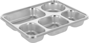 Bento- og matboks i rustfritt stål, 5 rom