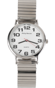 Analog armbandsklocka för dam och herr, silver