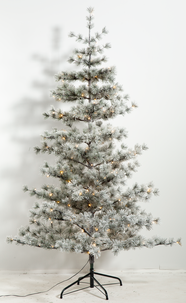Frostet juletre med innebygd belysning, 180 cm