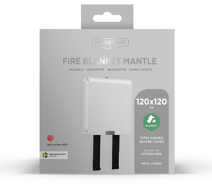 Housegard Mantle brandfilt med hölje, vit, 120 x 120 cm