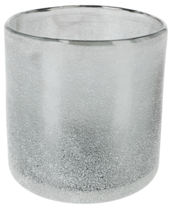 Ljuslykta i frostat glas, grå