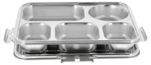 Bento- og matboks i rustfritt stål, 5 rom